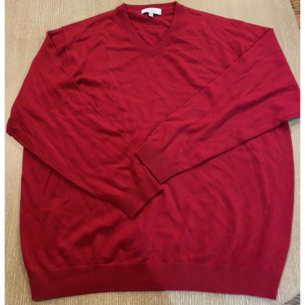 Turnbury Sweater Men's Big & Tall 2XB Extra Fine‎ Merino Wool V-Neck Pullover
